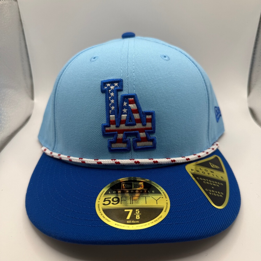 New Era 59FIFTY Low Profile Los Angeles Dodgers July 4th Hat 7 5/8 Blue 60672777